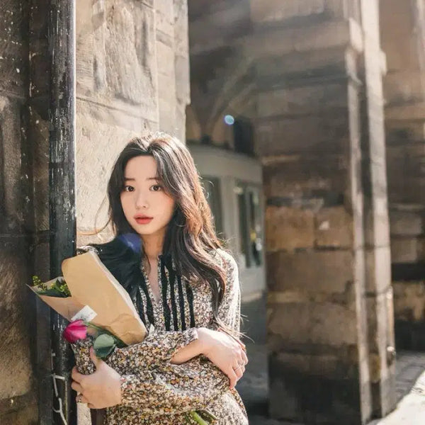 [BUNJANG] MilkCocoa Vintage Flower Collar Dress / 밀크코코아 빈티지 플라워 카라 원피스