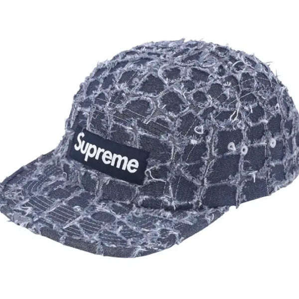 [BUNJANG] Supreme Frayed Croc Denim Camp Cap Indigo / 슈프림 프레이드 크록 데님 캠프캡 인디고