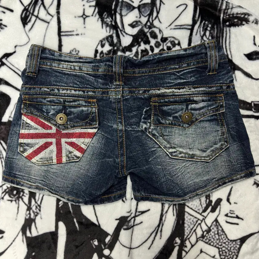 [BUNJANG] Y2K Union Jack Hot Pants / 일본 y2k 갸루 유니온잭 핫팬츠 숏팬츠