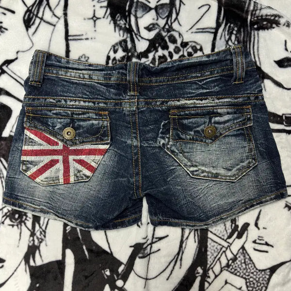 [BUNJANG] Y2K Union Jack Hot Pants / 일본 y2k 갸루 유니온잭 핫팬츠 숏팬츠