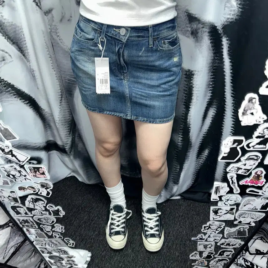 [BUNJANG] Adidas Denim Mini Skirt / 아디다스 데님 미니스커트