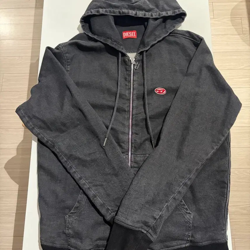 [BUNJANG] Diesel Women's Hooded Zip-Up Jacket Dark Wash / 디젤 후드집업 진청