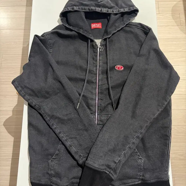 [BUNJANG] Diesel Women's Hooded Zip-Up Jacket Dark Wash / 디젤 후드집업 진청