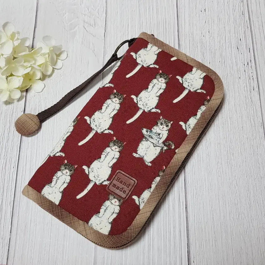 [BUNJANG] Handmade Cat Fabric Quilted Travel Pouch / {핸드메이드} 고양이 원단 퀼트파우치 여권파우치