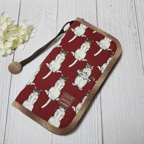 [BUNJANG] Handmade Cat Fabric Quilted Travel Pouch / {핸드메이드} 고양이 원단 퀼트파우치 여권파우치
