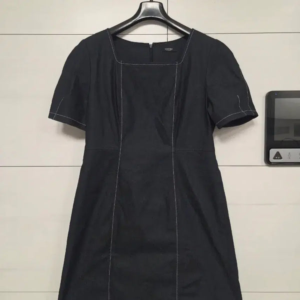 [BUNJANG] Black Square Neck Mini Dress / 블랙 스퀘어넥 원피스