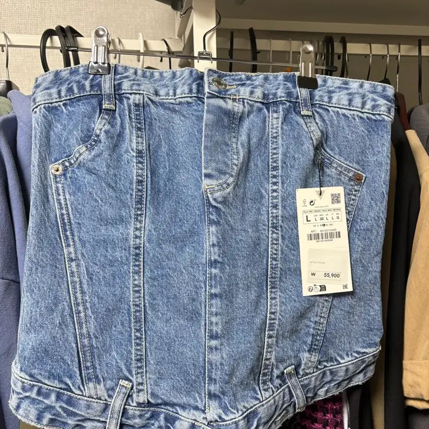 [BUNJANG] Zara Denim Corset Top L / 자라 데님 코르셋 탑 L