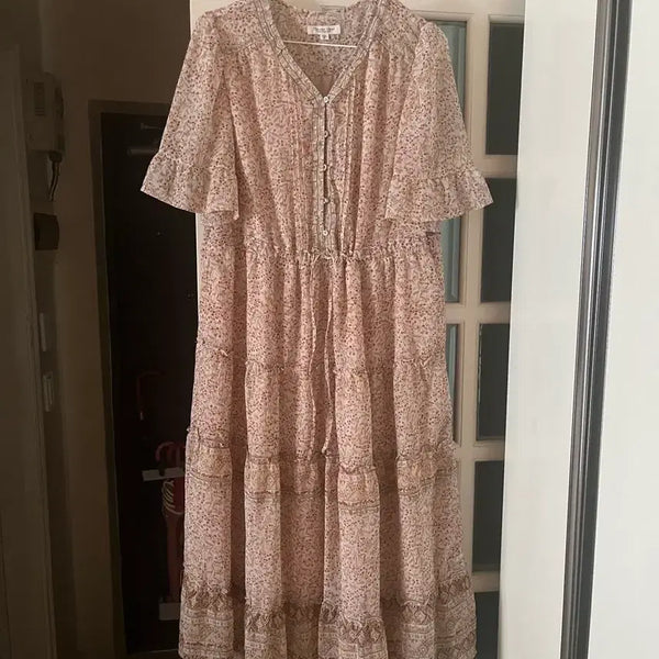 [BUNJANG] Thursday Island Floral Chiffon Long Dress M / 써스데이아일랜드 잔꽃 쉬폰 원피스 M