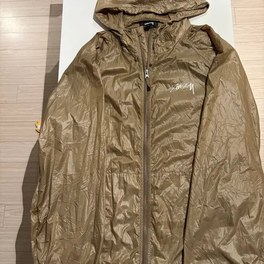 [BUNJANG] Stüssy Beach Shell Wrinkle Nylon Jacket Brown / 스투시 비치 쉘 링클 나일론 자켓 브라운