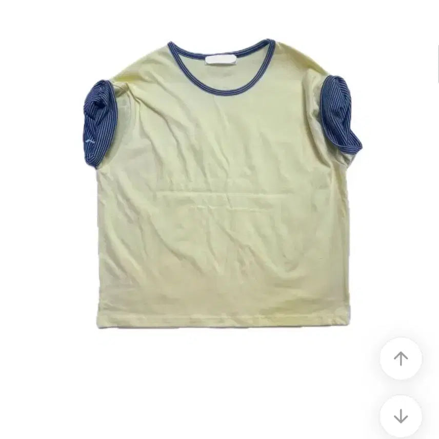 [BUNJANG] Aveil Button Layered Roll-up Short Sleeve T-Shirt / 에이블리 버튼 레이어드 롤업 숏슬리브 반팔티 티셔츠