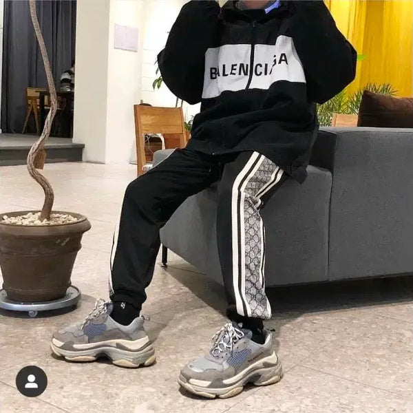 [BUNJANG] Gucci Oversized Technical Jersey Jogging Pants Black / GUCCI 구찌 오버사이즈 테크니컬 저지 조깅 팬츠