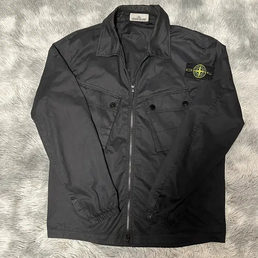 [BUNJANG] Stone Island 22FW Overshirt L Black / [22fw/Lsize] 스톤아일랜드 오버셔츠