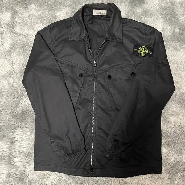[BUNJANG] Stone Island 22FW Overshirt L Black / [22fw/Lsize] 스톤아일랜드 오버셔츠