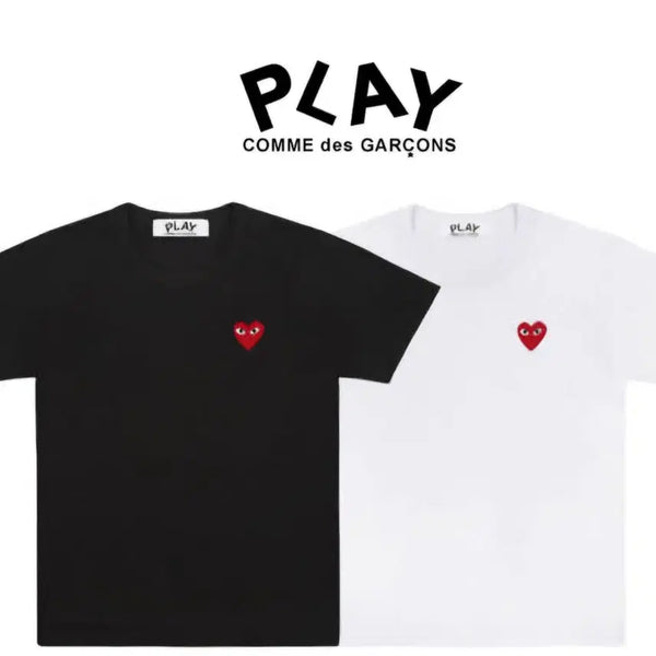 [BUNJANG] Comme des Garçons Red Heart Appliqué Round Neck T-Shirt (Unisex, New) / 정품/새상품) 꼼데가르송 레드 와펜 라운드 반팔 티셔츠 남녀공용