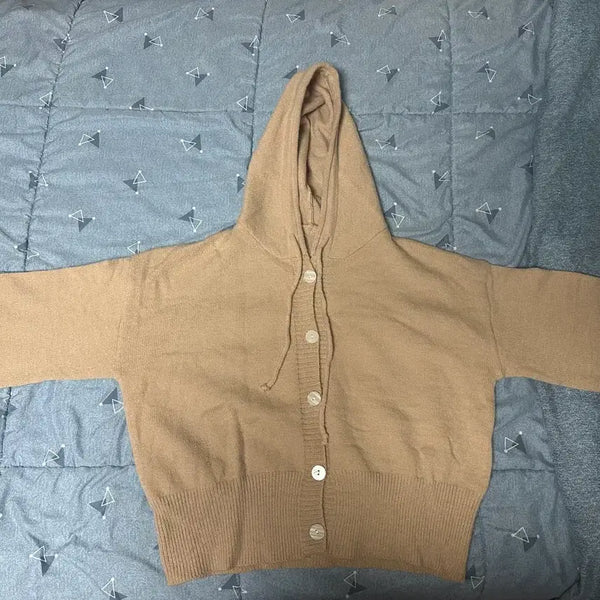 [BUNJANG] Beige Hooded Cardigan / 베이지색 후드 가디건