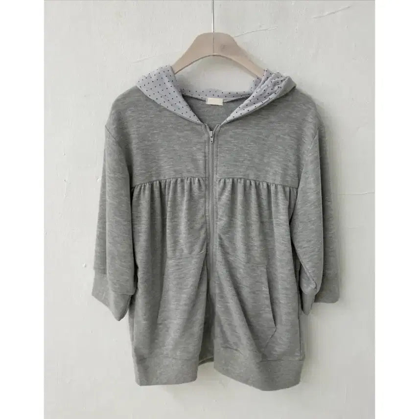 [BUNJANG] COHAG After Monday Dotti Shirring Hood Zip-up Grey / 콜하그 에프터먼데이 더기 도트 셔링 후드집업 그레이