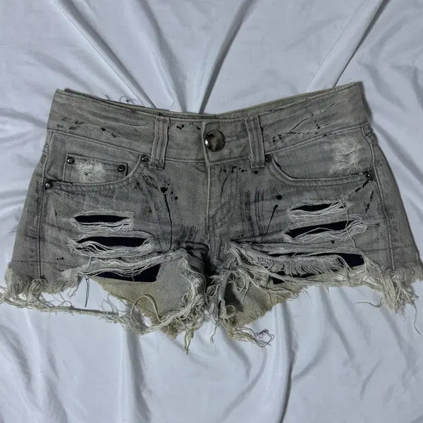 [BUNJANG] Lip Service Paint Damage Denim Shorts / Lip service 페인트 데미지 데님 쇼츠