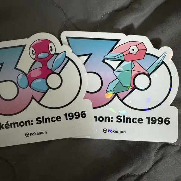 [BUNJANG] Pokemon 30th Anniversary Logo Sticker Polygon Polygon 2 Set / 포켓몬 30주년 로고스티커 폴리곤 폴리곤2 세트