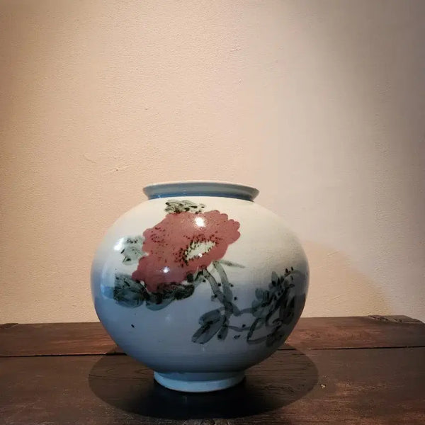 [BUNJANG] Sookwangyo Baekseok Lee Jeong-ha Artist White Porcelain Buncheodo Moonho Vase / [달항아리] 수광요 백석 이정하 작가 백자철화진사 부귀도문호