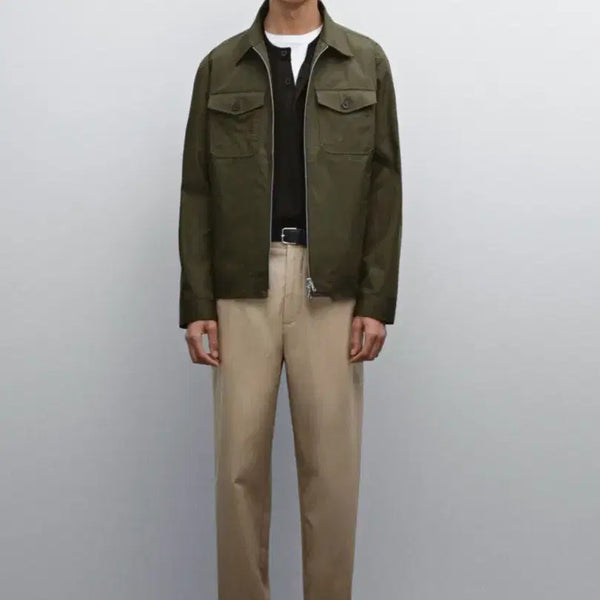 [BUNJANG] Massimo Dutti Pocket Detail Cotton Jacket Khaki / 마시모두띠 포켓디테일 코튼자켓 52/54