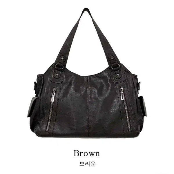 [BUNJANG] Avery Leather Hobo Crossbody Tote Bag / 에이블리 레더 보부상 크로스 토트백