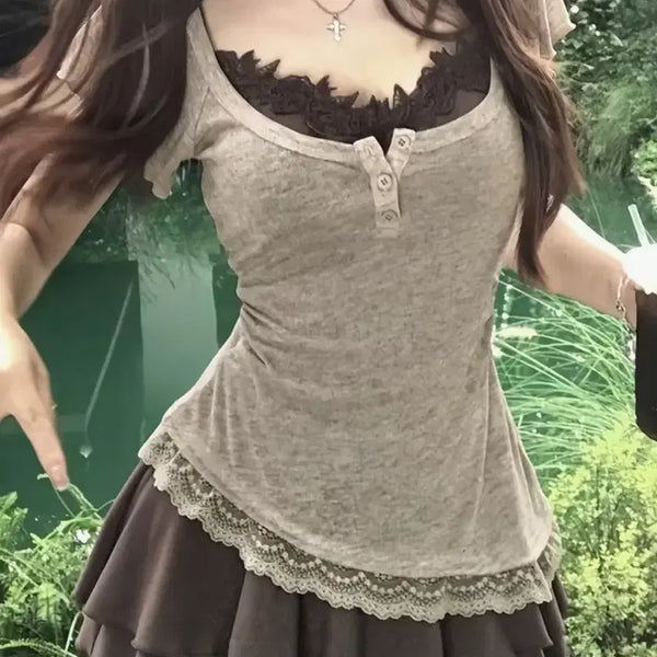 [BUNJANG] Lace Collar Mini Dress / 레이스 카라 미니 원피스