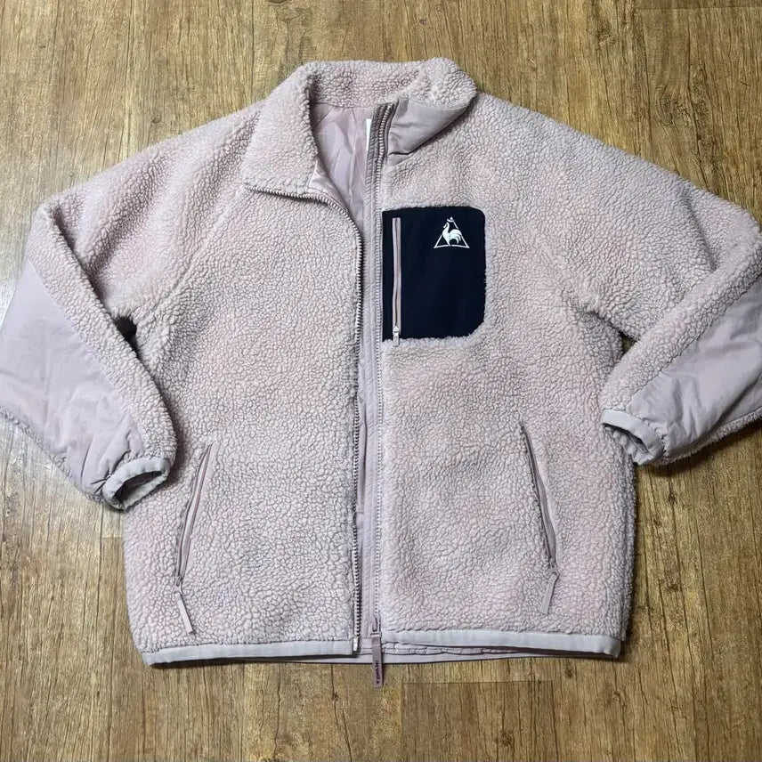 [BUNJANG] Le Coq Sportif Fleece Sherpa Zip-Up Jacket / 르꼬끄 후리스 뽀글이 양털 자켓 겨울옷 외투 점퍼 라지사이즈 집업자켓