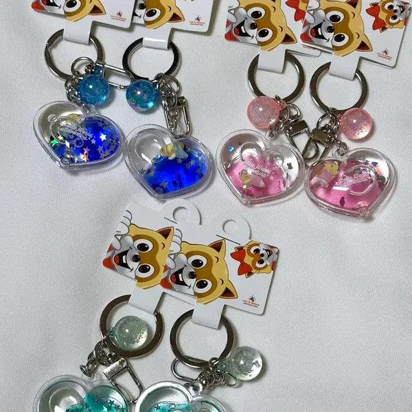 [BUNJANG] Lotte World Rothy Roly Heart Water Keychain Set / [새상품] 롯데월드 로티로리 하트워터키링 6종 일괄
