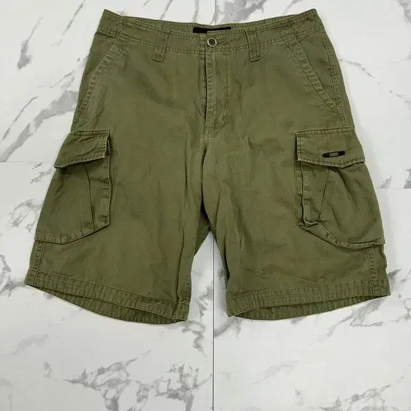[BUNJANG] Oakley Khaki Embroidered Logo Cargo Shorts / 오클리 카키 로고 자수 카고 반바지