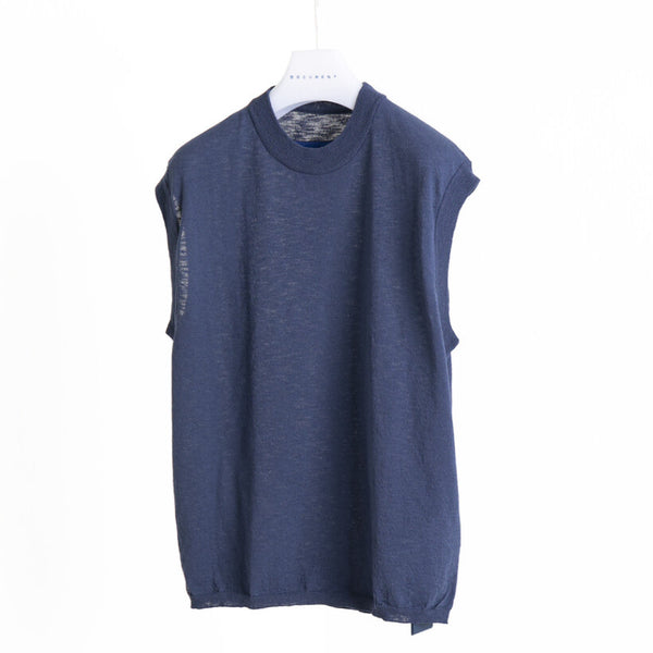 [BUNJANG] Document Logo Vest Blue / [L] 도큐먼트 로고 베스트