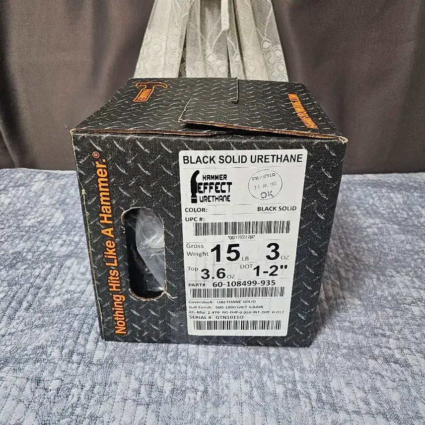 [BUNJANG] Hammer Effect Black Solid Urethane Bowling Ball 15lb Certified / (택포)햄머 이펙트 블랙 솔리드 우레탄 15p 새 볼링공(공인구)