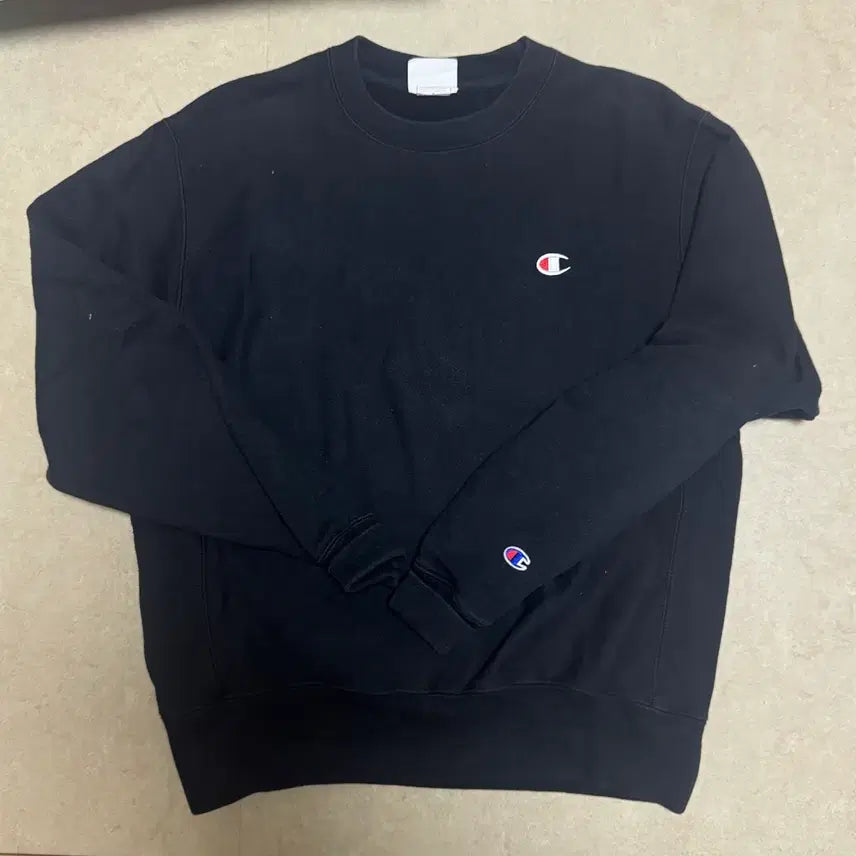 [BUNJANG] Champion Reverse Weave Minimal Sweatshirt Black / 챔피온 리버스위브 블랙 미니멀 스웻 맨투맨