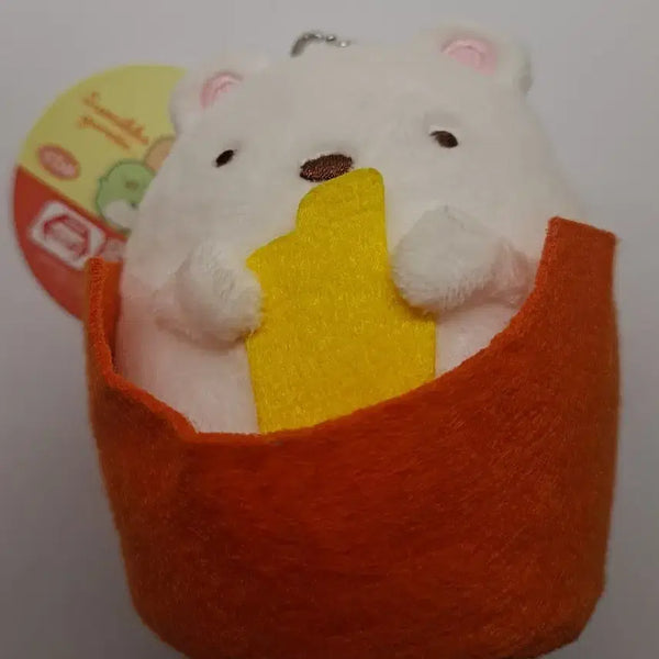 [BUNJANG] Sanrio Sumikko Gurashi Shirokuma Hamburger & Fries Plush Keychain / 산리오 스밋코구라시 시로쿠마 햄버거 감자튀김 인형 키링