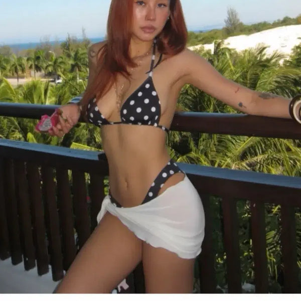 [BUNJANG] Tanger Dot Bikini Set Black / tanger 텐저 도트 비키니 (상하의세트) 블랙