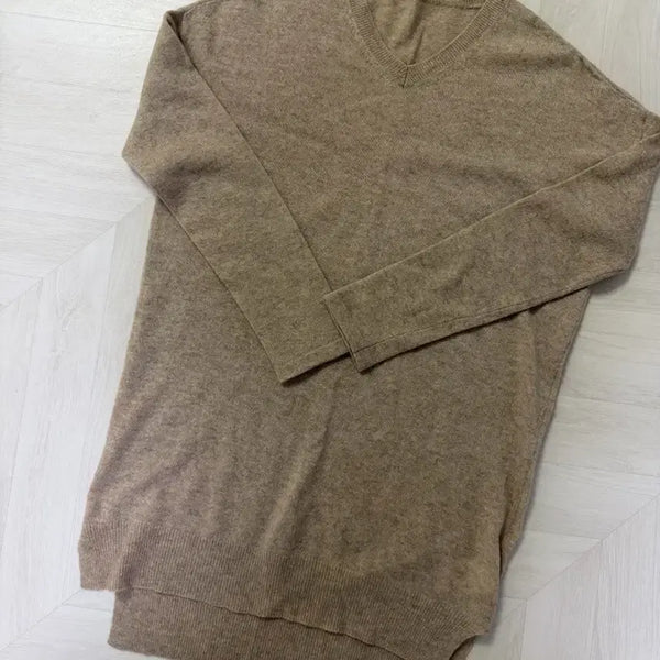 [BUNJANG] 100% Cashmere Knit Sweater / 베이지색 캐시미어 100% 니트 스웨터