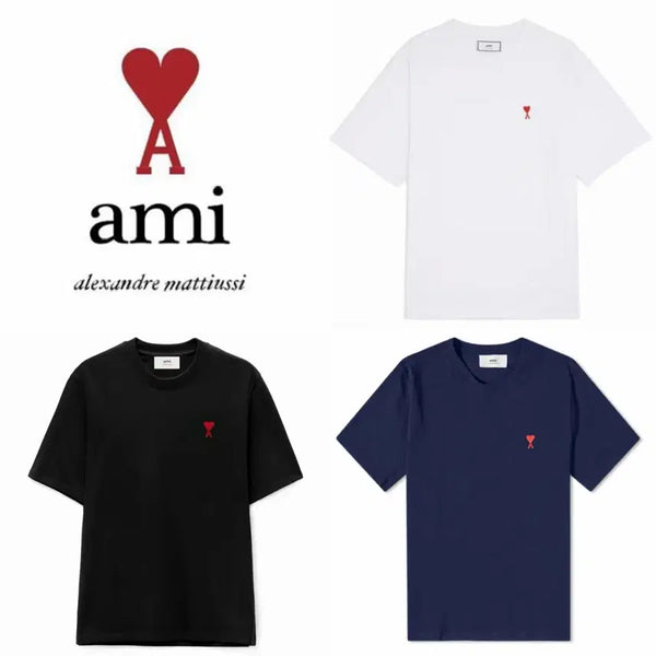 [BUNJANG] AMI Paris Small Heart Logo Short Sleeve T-Shirt (3 Colors) / (정품/QR) AMI 아미 스몰 하트 로고 반팔 티셔츠 3종 남녀공용