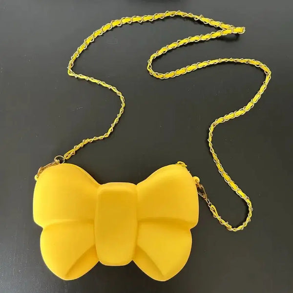 [BUNJANG] Yellow Ribbon Crossbody Bag with Detachable Strap / 귀요미 리본 가방(끈 탈부착가능