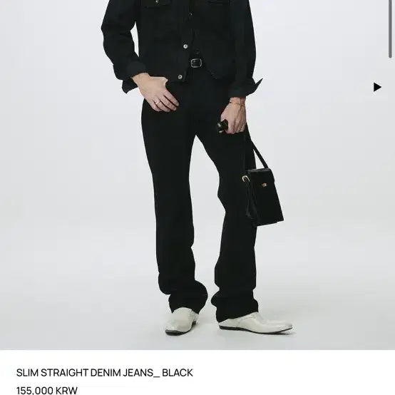 [BUNJANG] TONYWACK Slim Straight Denim Pants Black / 토니웩 슬림 스트레이트 데님 팬츠 블랙