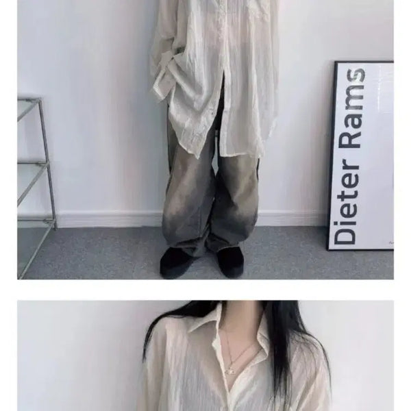 [BUNJANG] Oatmeal Oversized Fit Shirt / 오트밀 오버핏 셔츠