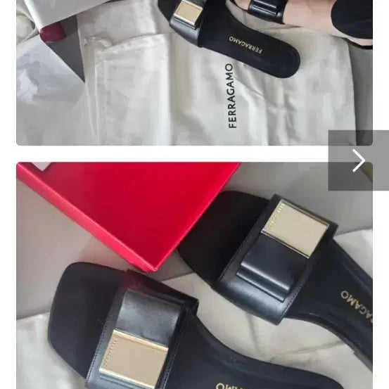 [BUNJANG] Salvatore Ferragamo Leather Slides / 페레가모슬리퍼
