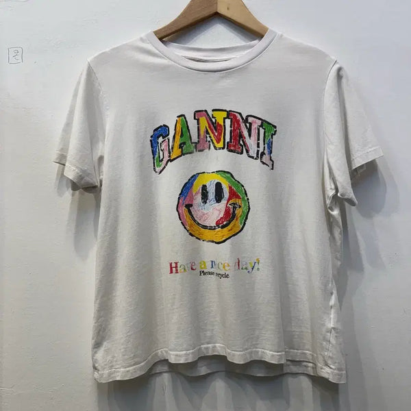 [BUNJANG] Ganni Smile Short Sleeve T-Shirt L / GANNI 스마일 반팔 L