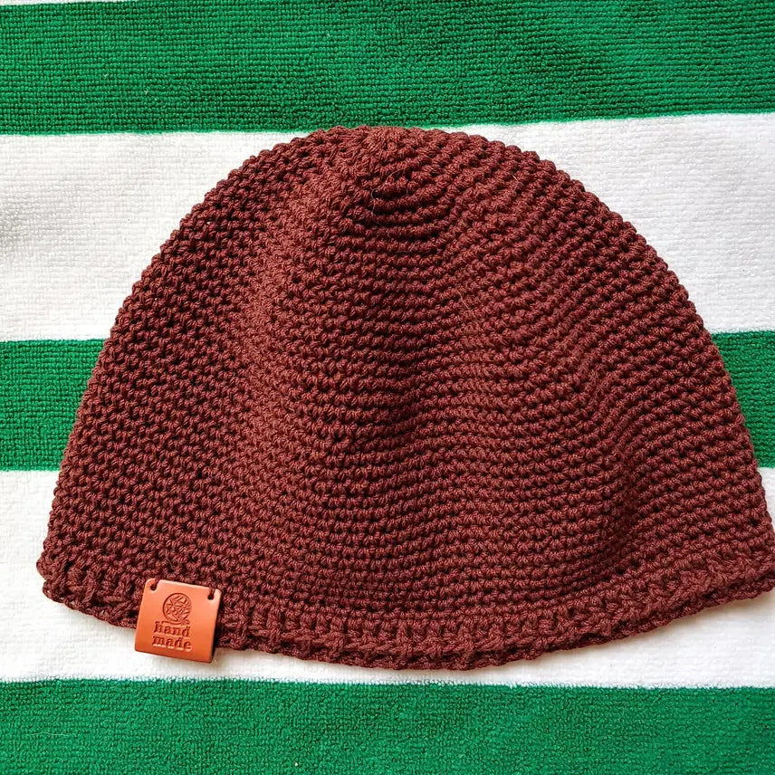 [BUNJANG] Handmade Crochet Beanie Hat (Brown) / 핸드메이드 크로셰 비니 (브라운)