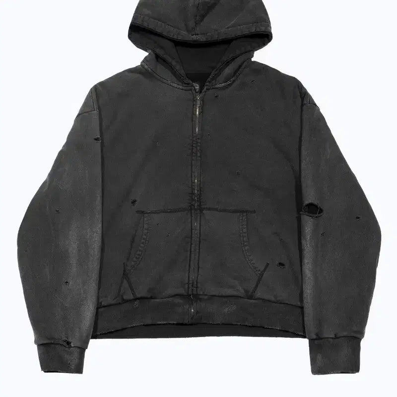 [BUNJANG] The Geeks Waffle Zip-Up Hoodie / [L]더긱스 와플 후드 집업
