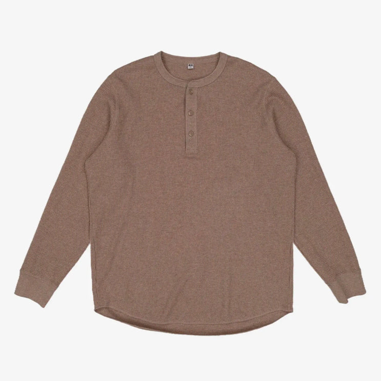 [BUNJANG] Uniqlo Waffle Henley Long Sleeve T-Shirt XL / 유니클로 와플 헨리넥 긴팔티 XL