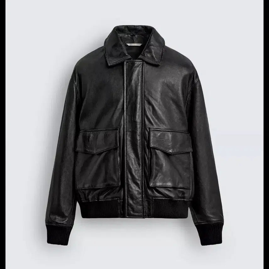 [BUNJANG] Zara Relaxed Fit Leather Jacket Black / [L, 새상품] 자라 릴렉스 핏 레더자켓 블랙