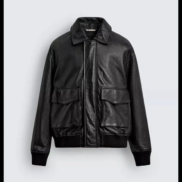 [BUNJANG] Zara Relaxed Fit Leather Jacket Black / [L, 새상품] 자라 릴렉스 핏 레더자켓 블랙