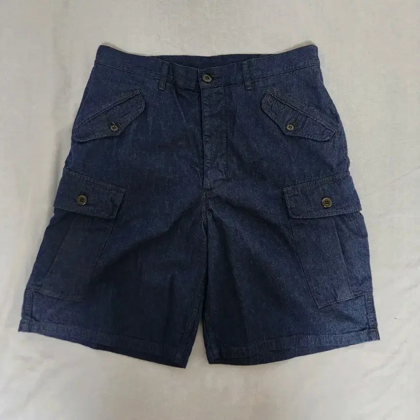 [BUNJANG] Freewheelers Jungle Fatigue Tropical Trousers Denim Shorts / 프리휠러스 정글퍼티그 트로피컬 트라우저 데님 쇼츠 반바지