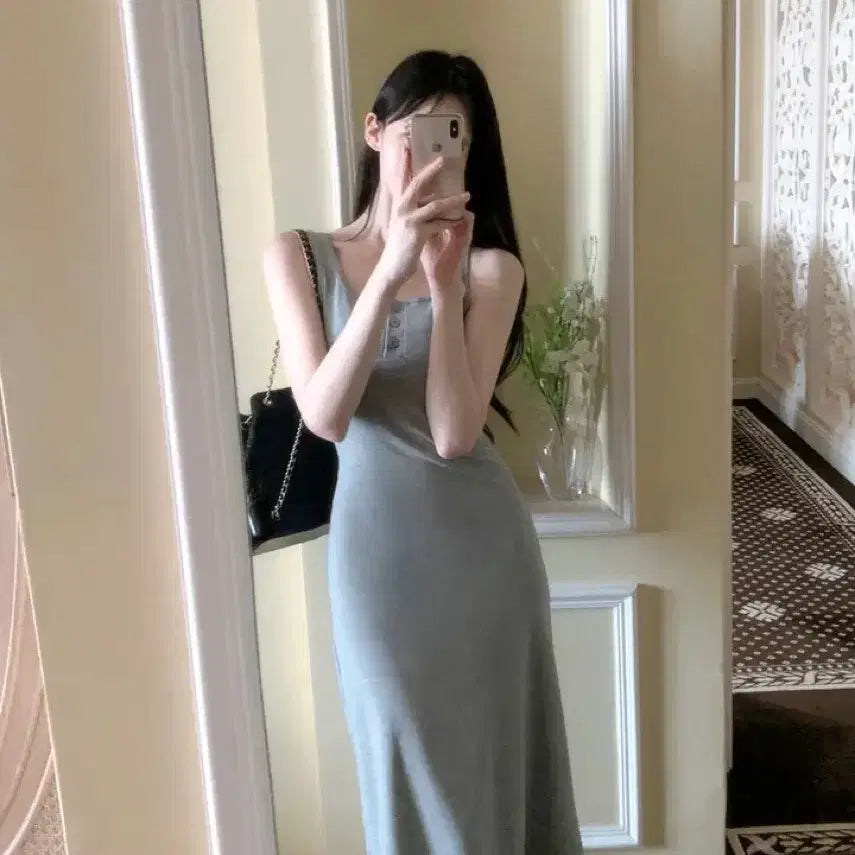 [BUNJANG] Fromtheone Bayrin Square Neck Sleeveless Dress / 프롬데이원 베이린 스퀘어넥 나시원피스