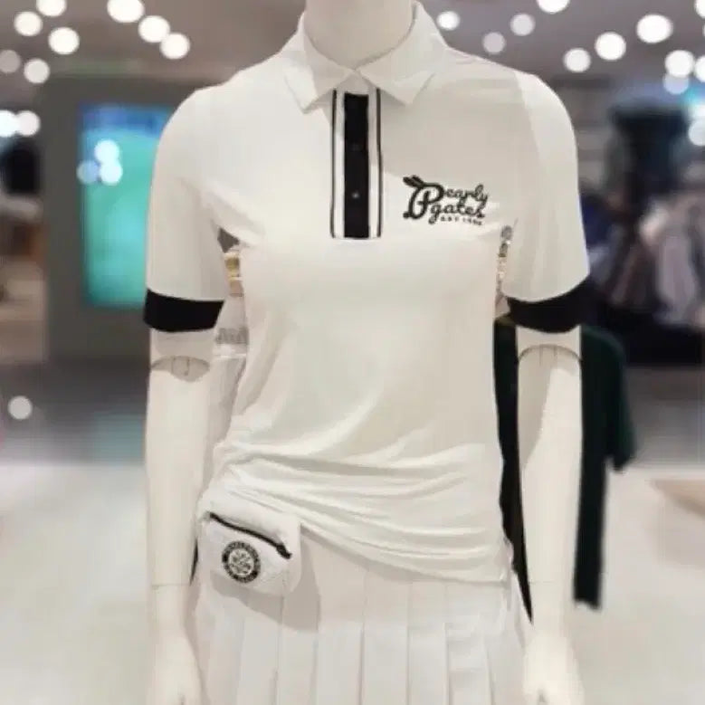 [BUNJANG] PARIGATES Women's Color Line Logo Cooling T-Shirt / 파리게이츠여성칼라라인로고냉감티셔츠0(55-55반)