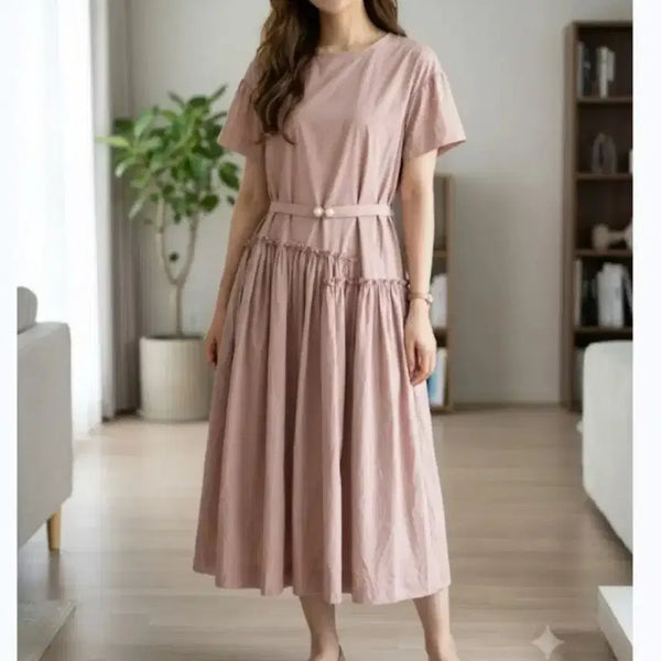 [BUNJANG] Satin Wrinkled Shirring Dress 22SS / 사틴 바스락 셔링 원피스 22SS